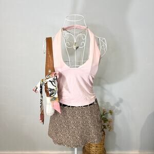 Gorgeous milkmaid babydoll pink halter tank top